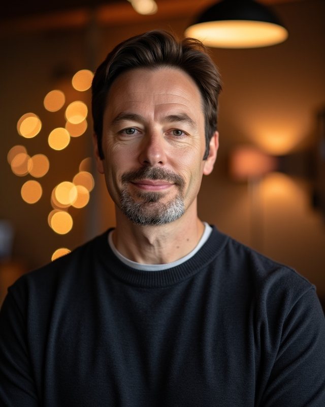 Warm · Sweater headshot example